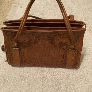 Vintage Leather Tooled Purse